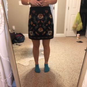 A black with print skirt